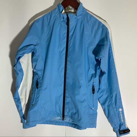 Sunice Typhoon Blue White Zipper Jacket Pockets Nylon Interior Mesh Lining Sz SM - Picture 16 of 16